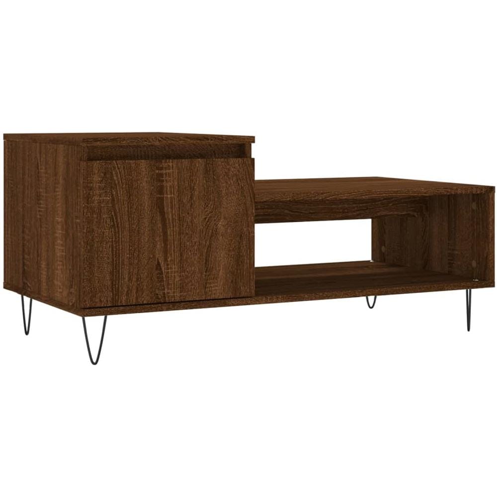 Tavolino Da Salotto Rovere Marrone100x50x45cm Legno Multistrato - Foto 2