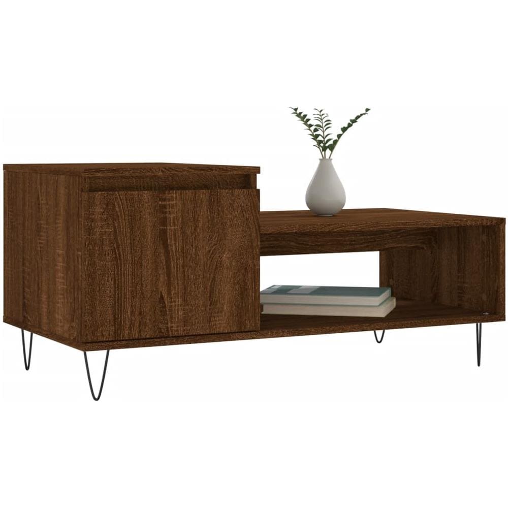 Tavolino Da Salotto Rovere Marrone100x50x45cm Legno Multistrato - Foto 3