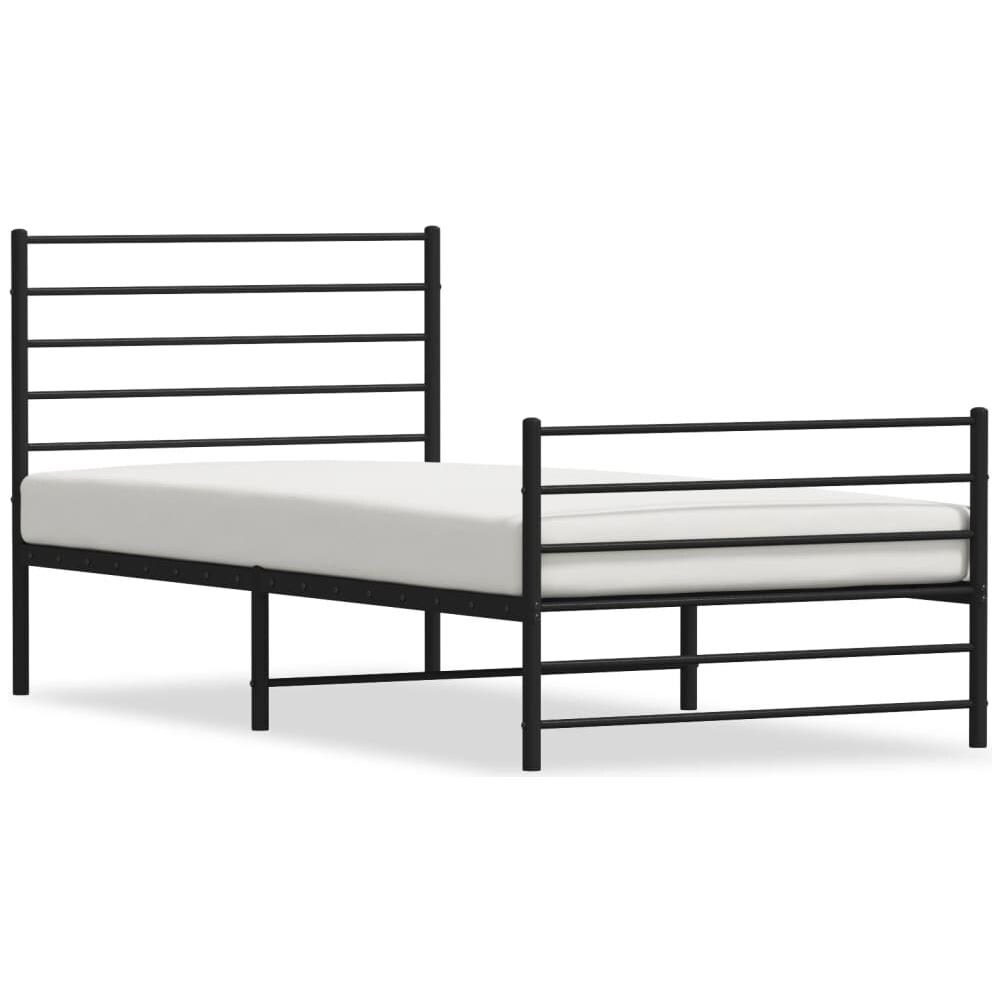 Giroletto Con Testiera E Pediera Metallo Nero 107x203 Cm - Foto 1