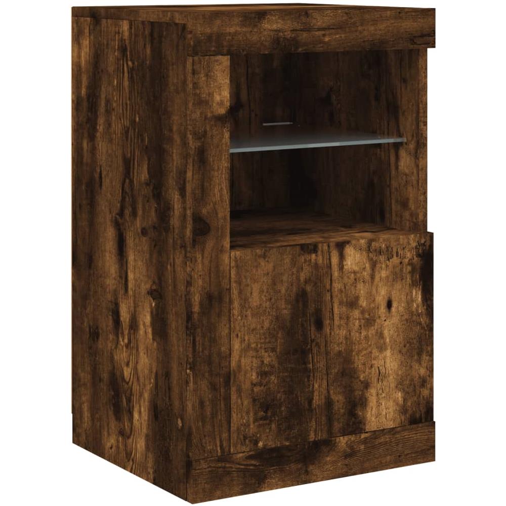 Armadietto Con Luci Led Rovere Fumo In Legno Multistrato - Foto 3