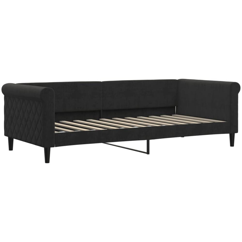 Letto Da Giorno Nero 90x200 Cm In Velluto - Foto 1