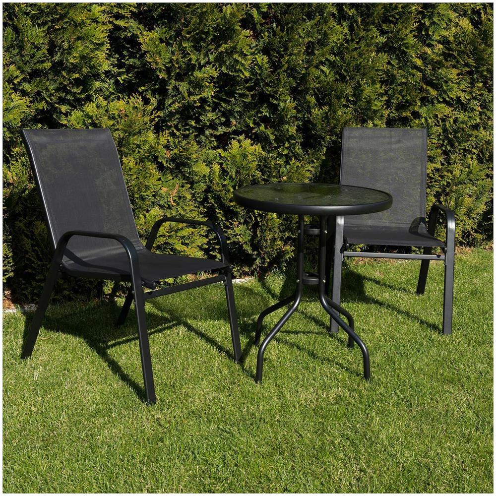 Set da tavolo rotondo da giardino ISLAND con 2 sedie SOFIA - Grigio x2 - Foto 10