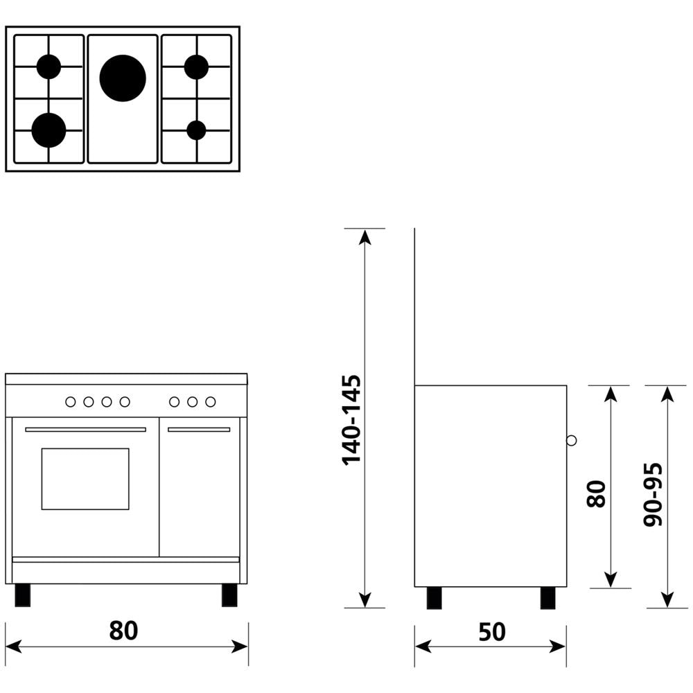 Cucina Elettrica AR856EI 5 Fuochi Forno Elettrico Classe A Dimensioni 80x50 Colore Inox Serie Alpha - Foto 3