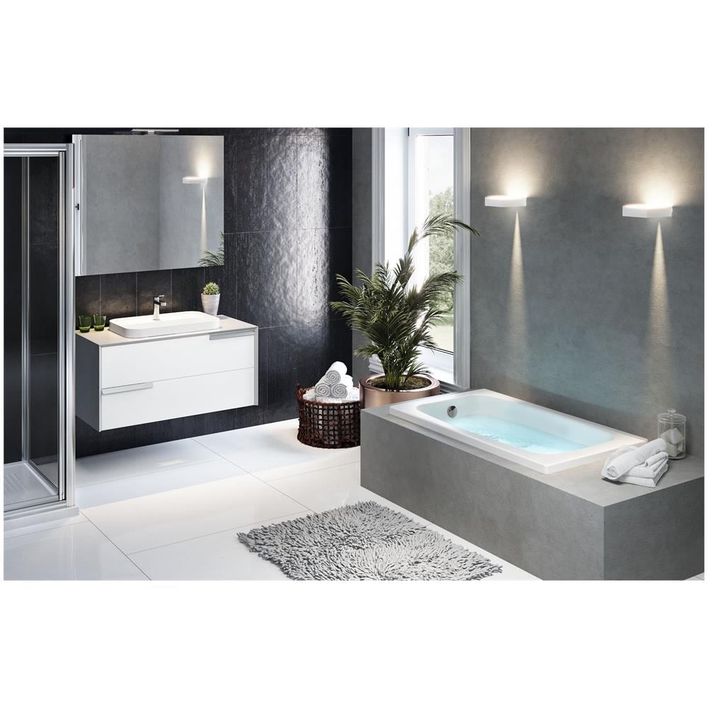 Vasca Da Bagno Ad Incasso Rettangolare Serie Baby - Bianco Con Sedile Integrato 105x70xh46cm - Foto 2