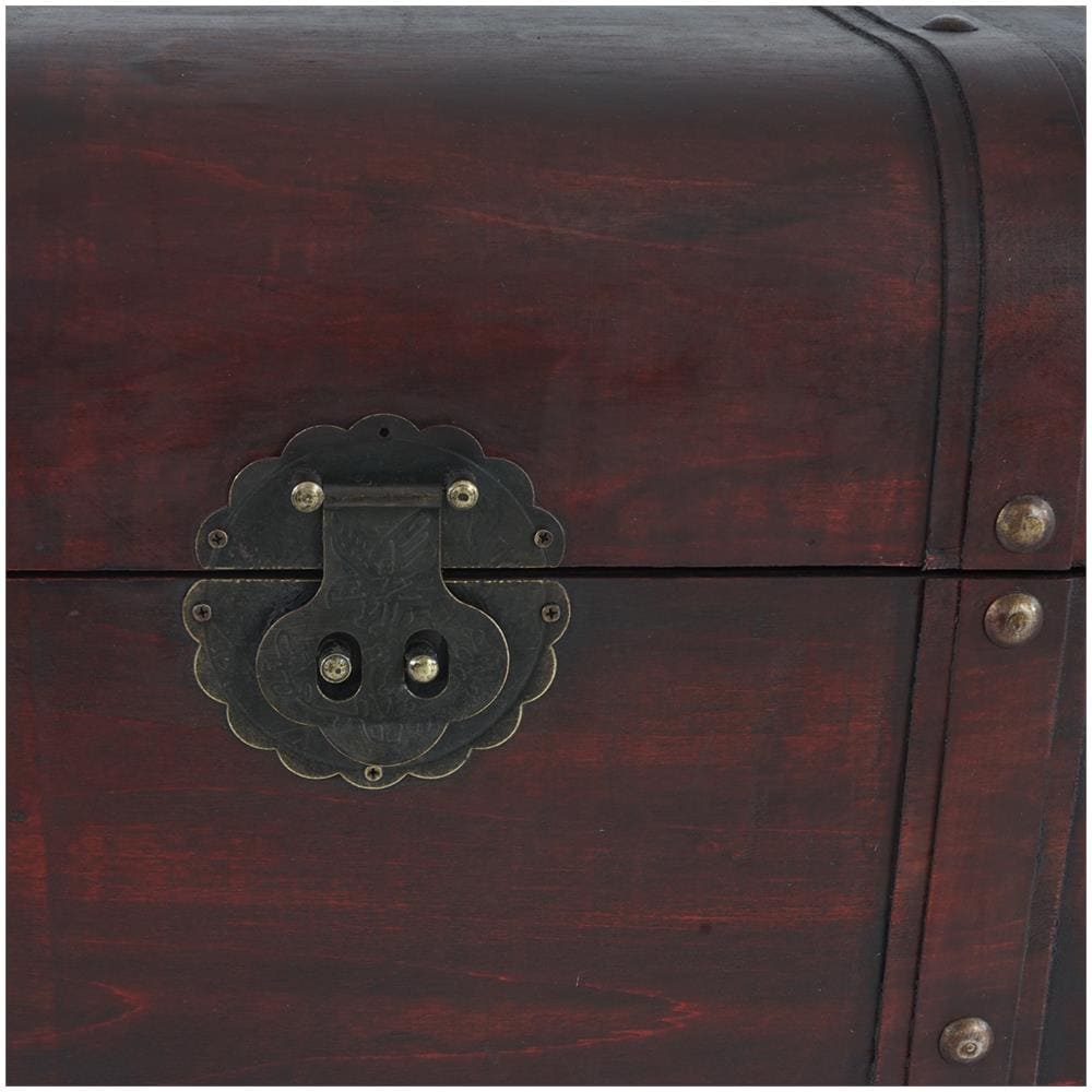 Baule forziere Valencia decorativo legno bordi arrotondati 29x57x30cm ~ versione L