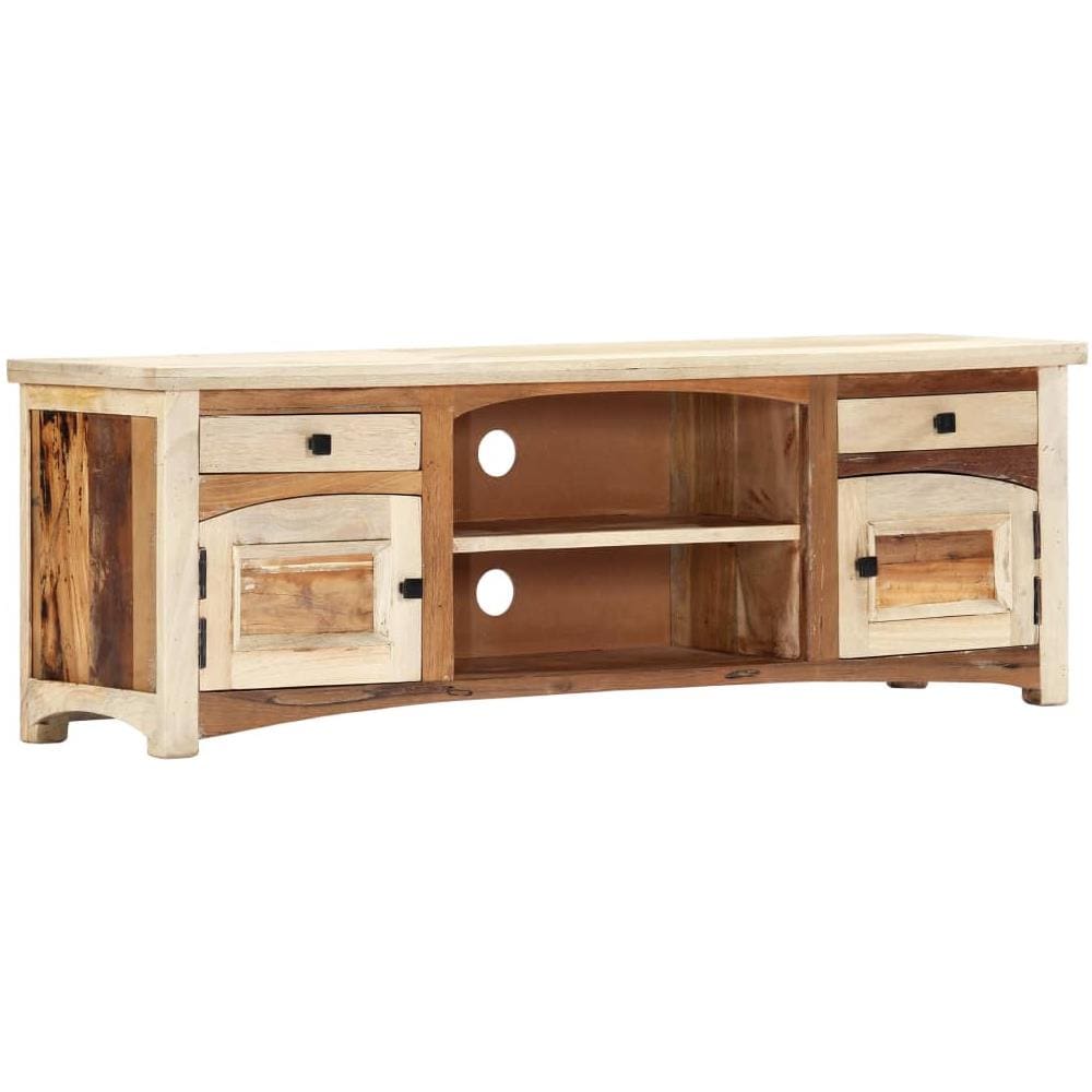 Mobile Porta TV Bianco 120x30x40 cm in Legno Massello di Acacia vidaXL