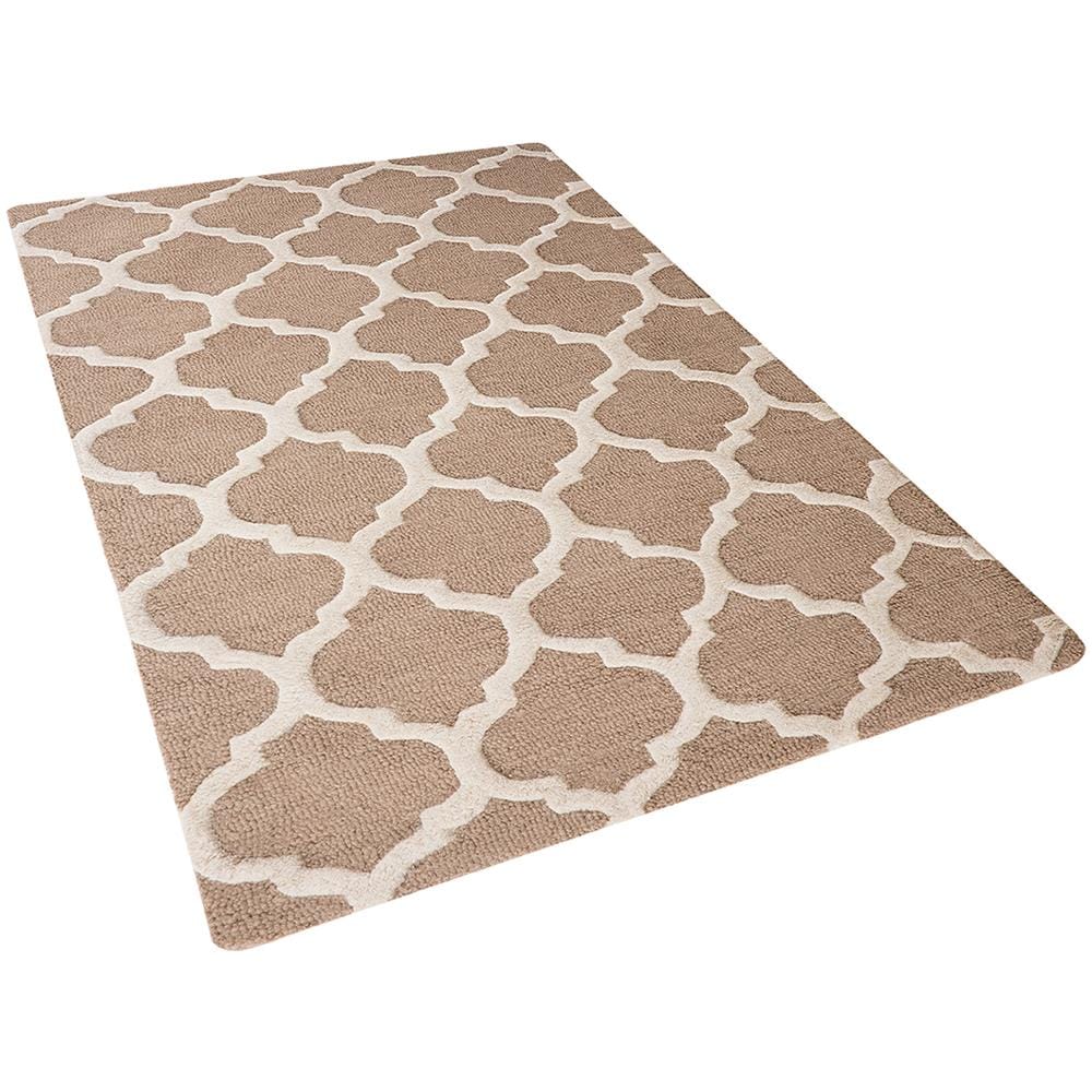 Tappeto In Lana E Cotone Beige - Tappeto Moderno Di Design - 80x150cm - Erbaa - Foto 1