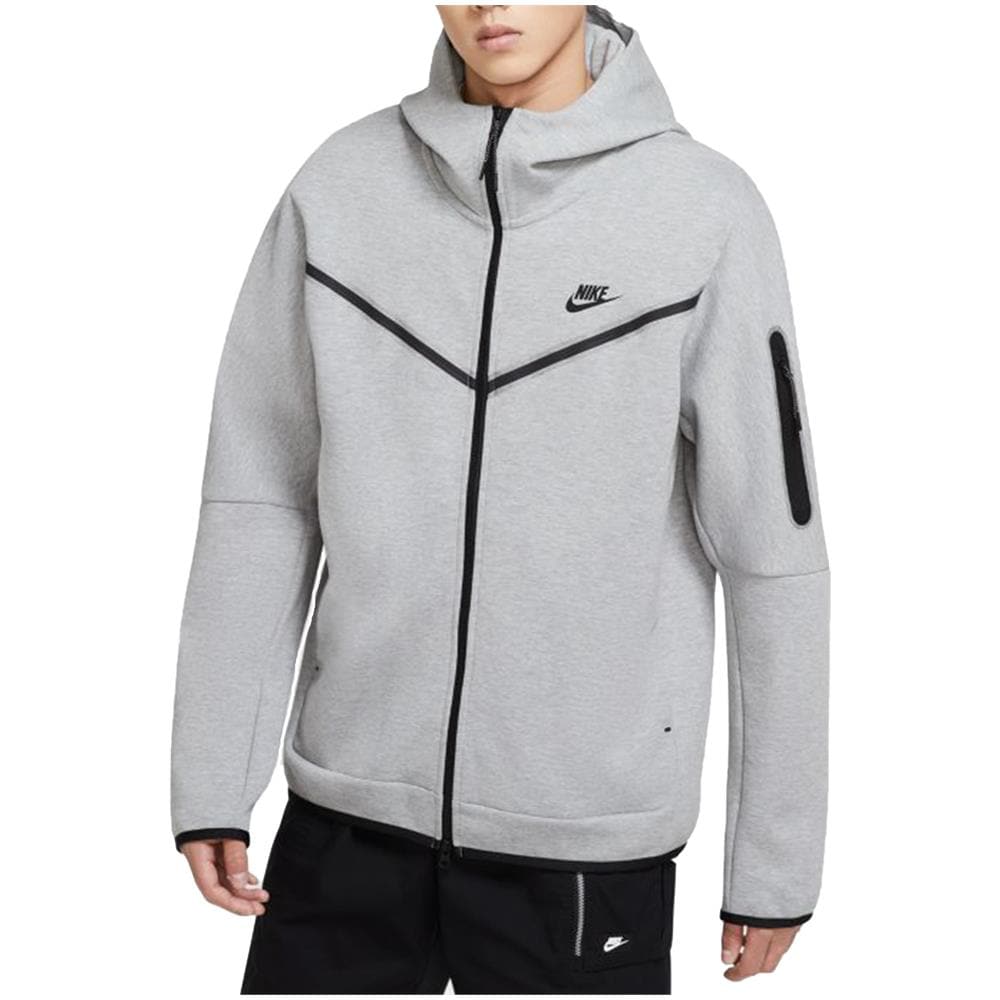 Felpa Da Uomo Con Cappuccio E Full Zip Tech Fleece Grigia Taglia L Codice Cu4489-063 - Foto 1