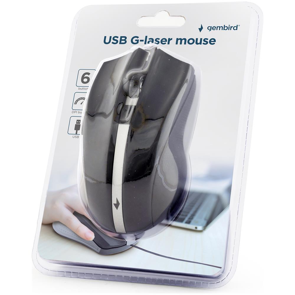 Mouse MUS-GU-02 Laser 5 Tasti 2400 DPI Colore Nero - Foto 6