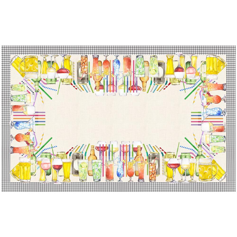Tovaglia Copritavolo In 100% Cotone Stampa Digitale Dis. Drinks Gi 140x240 Drinks - Foto 1
