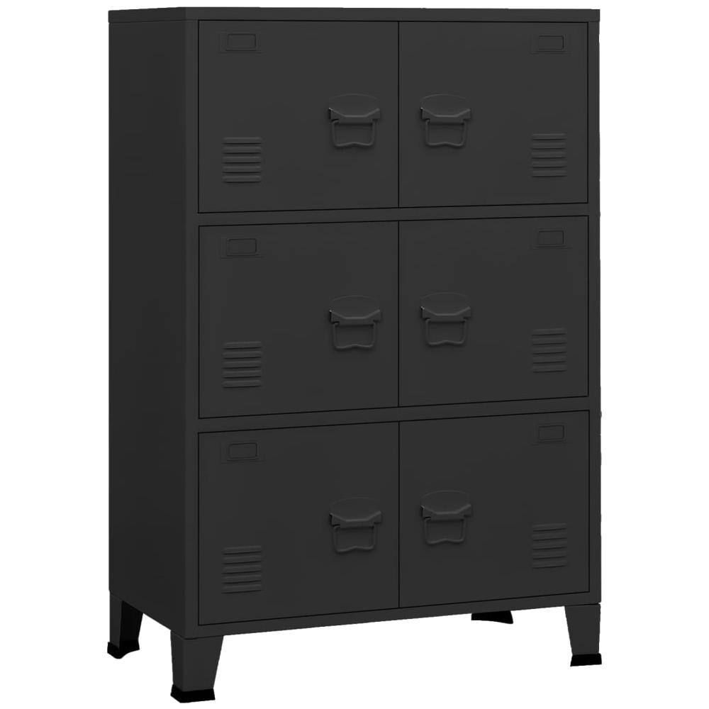 Schedario Industriale Nero 75x40x115 Cm In Metallo - Foto 2