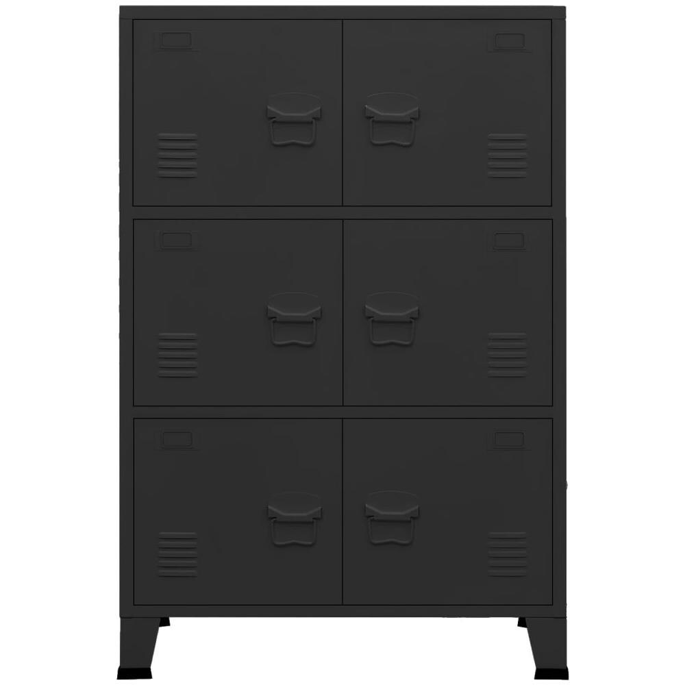 Schedario Industriale Nero 75x40x115 Cm In Metallo - Foto 3
