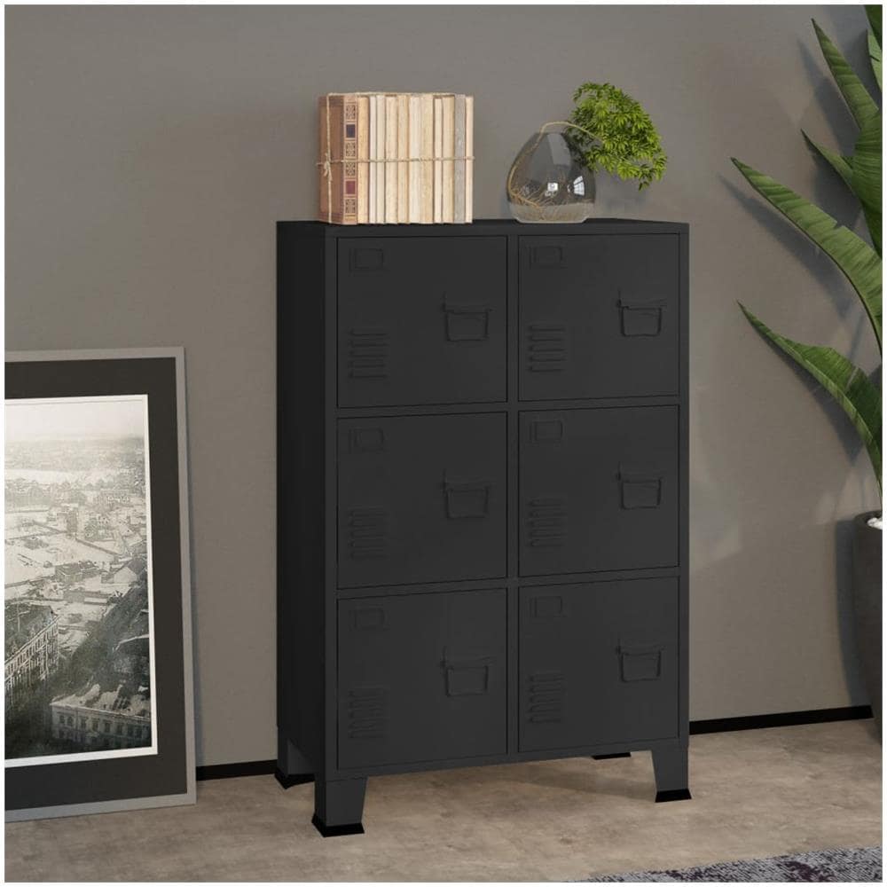 Schedario Industriale Nero 75x40x115 Cm In Metallo - Foto 1