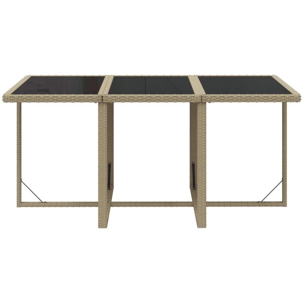 Set Da Pranzo Per Giardino 7pz Con Cuscini In Polyrattan Beige - Foto 7
