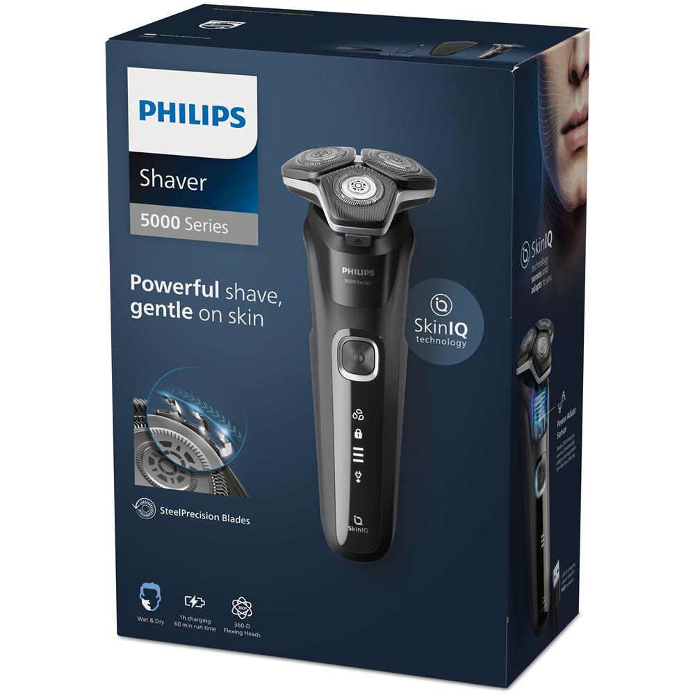 Rasoio Ricaricabile Series 5000 S5898/35 Wet & Dry Testine Flessibili Autonomia fino a 60 Minuti Rifinitore di Precisione Integrato Colore Nero - Foto 1