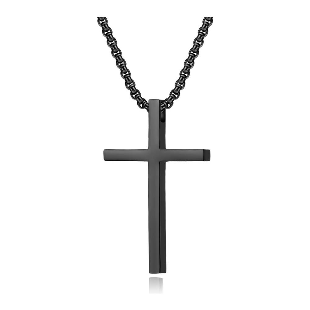 Collana In Acciaio Inossidabile Con Pendente A Croce Black - Foto 1