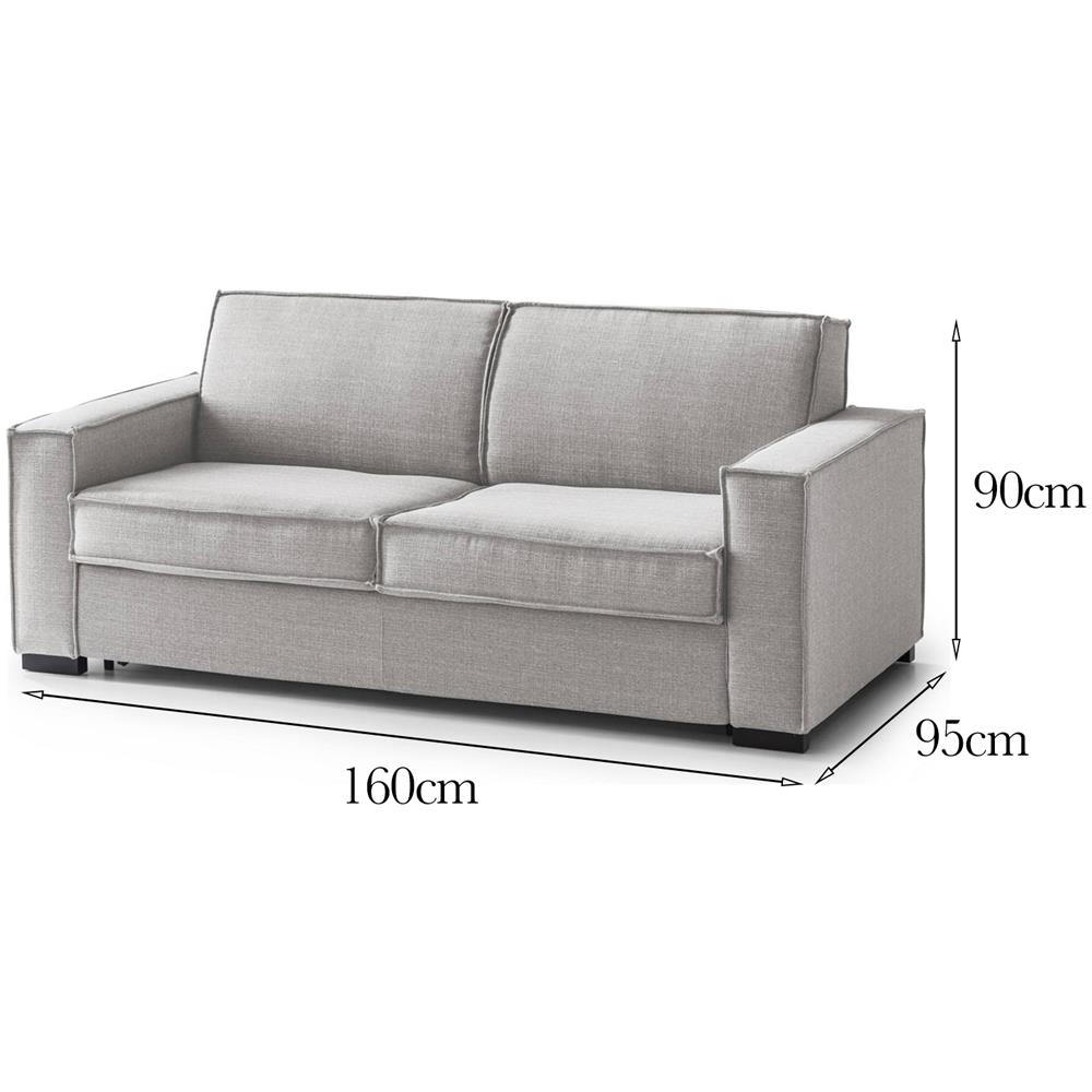 Divano Fisso Carol, Divano A 2 Posti, 100% Made In Italy, Sofà Soggiorno In Tessuto, Con Braccioli Slim, Cm 160x95h90, Grigio - Foto 4