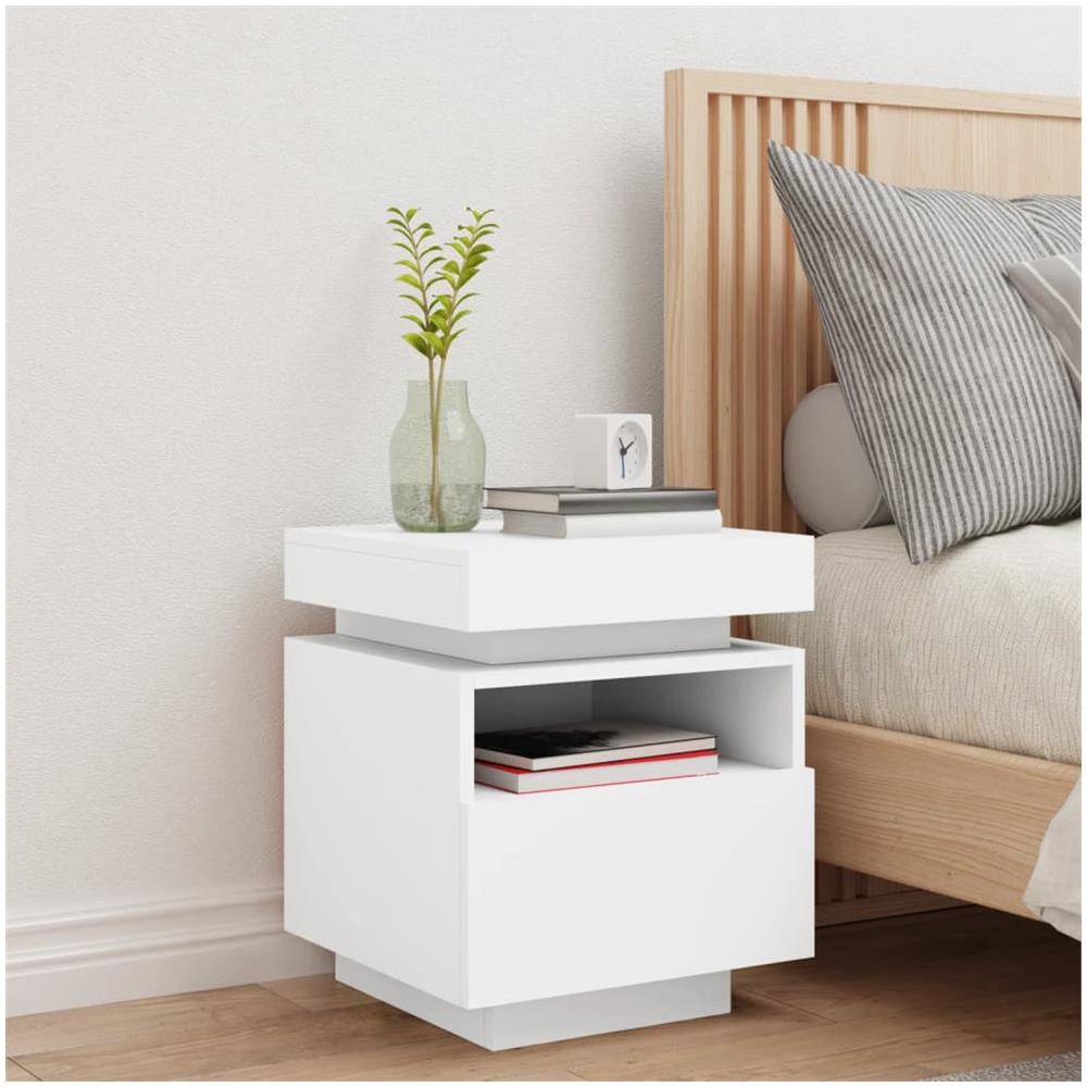 Comodino Con Luci Led Bianco 40x39x48,5 Cm - Foto 3