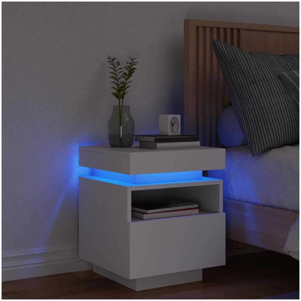 Comodino Con Luci Led Bianco 40x39x48,5 Cm - Foto 1