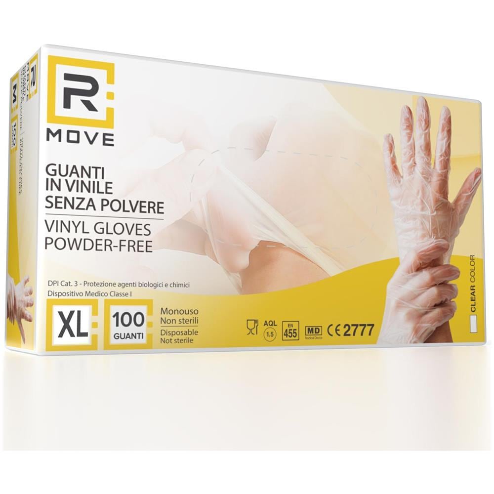 Guanti Vinyl Clear Uso Medico senza Polvere Taglia XL Confezione da 100 pz - Foto 1