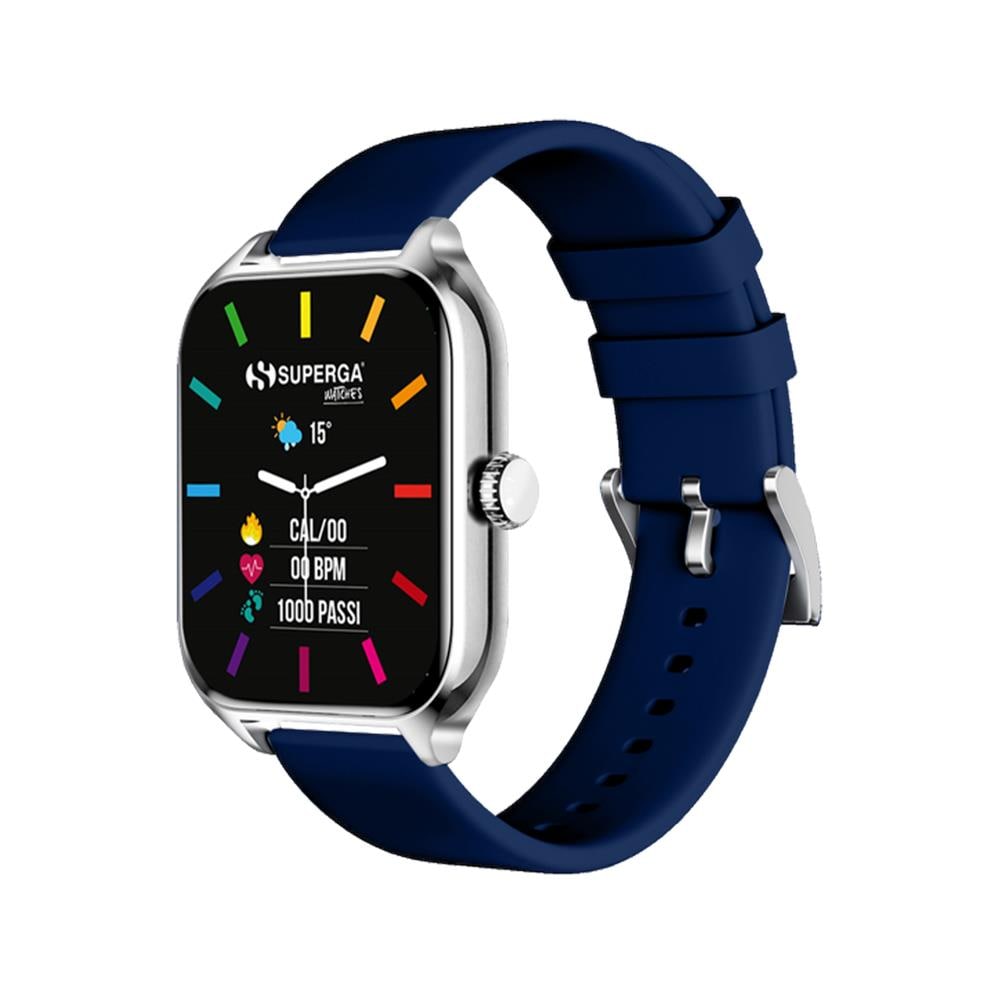 Smartwatch SWT-STC010 Bluetooth Cassa Silver 42 mm in Alluminio con Doppio Cinturino Nero e Blu - Foto 1