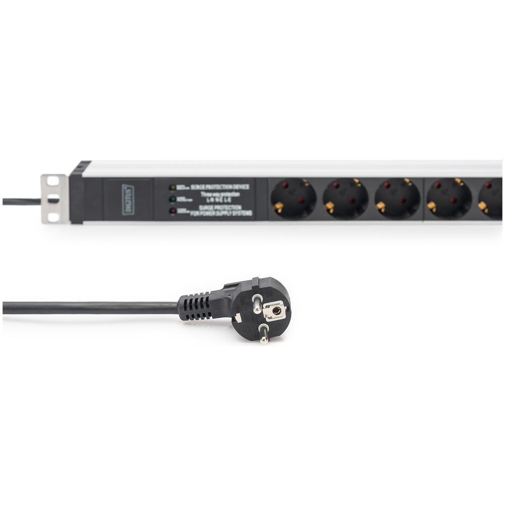 Presa multipla con profilo in alluminio e protezione contro le sovratensioni, filtro di rete integrato, 6 prese munite di messa a terra, cavo - Foto 5