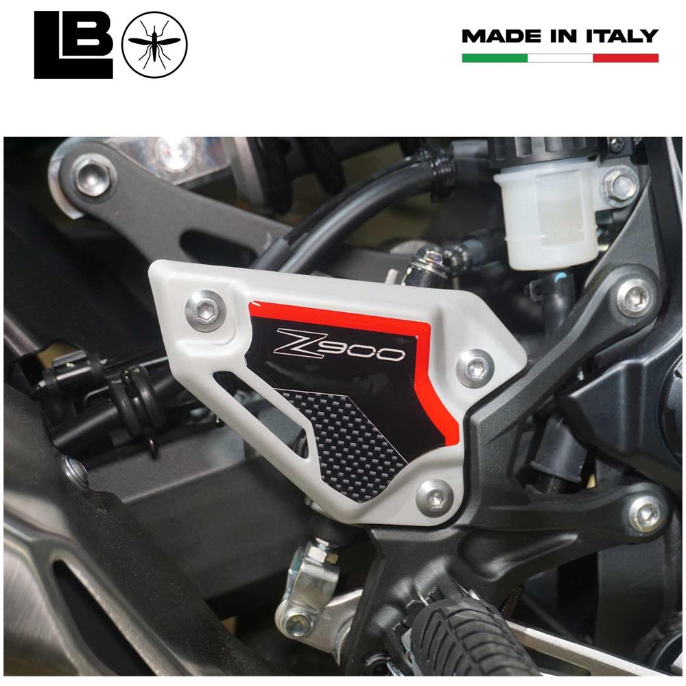 Adesivi 3D Battitacco Pedane Poggiapiedi Moto Compatibili Con Kawasaki Z900 Rosso - Foto 3