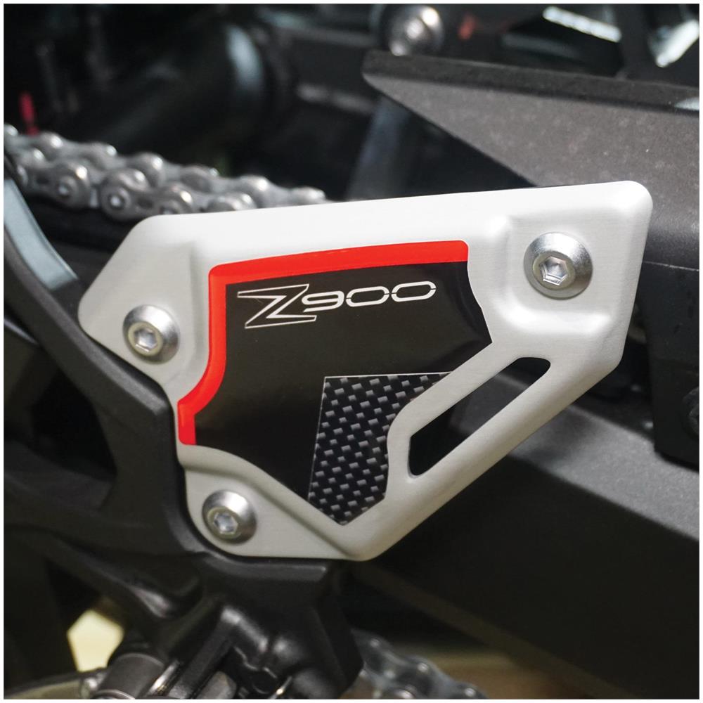 Adesivi 3D Battitacco Pedane Poggiapiedi Moto Compatibili Con Kawasaki Z900 Rosso - Foto 2