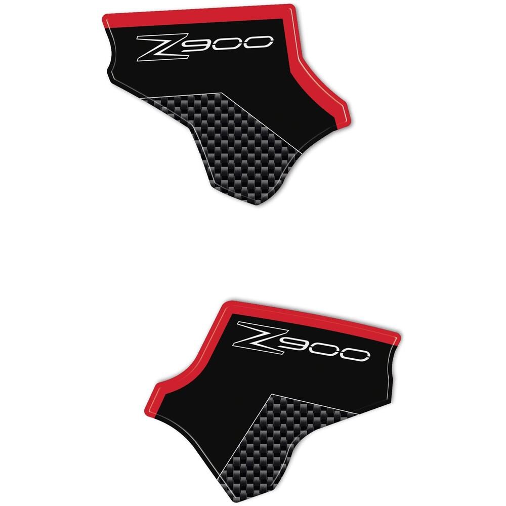 Adesivi 3D Battitacco Pedane Poggiapiedi Moto Compatibili Con Kawasaki Z900 Rosso - Foto 1