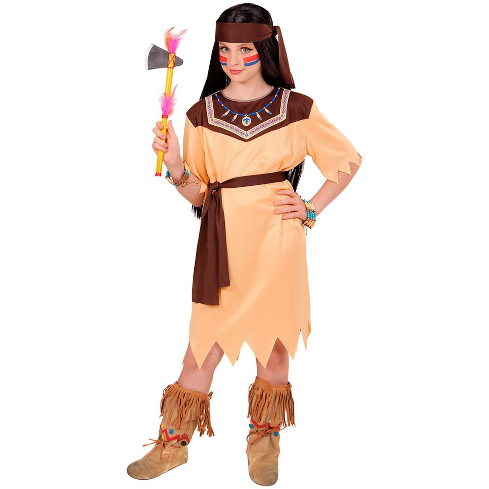 Travestimento Da Principessa Della Tribù Indiana Per Bambina - Taglia: 8 - 10 Anni (140 Cm) - Foto 1