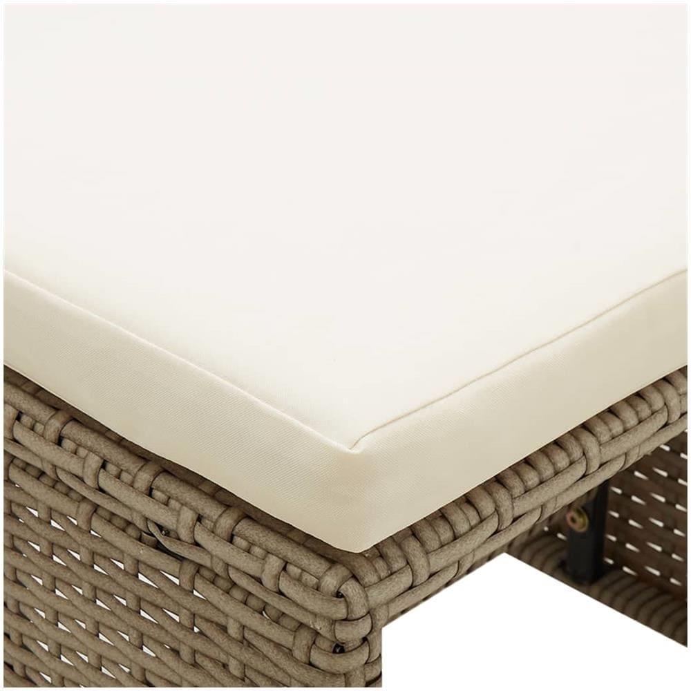 Sgabelli Da Giardino 2 Pz Con Cuscini In Polyrattan Beige - Foto 8