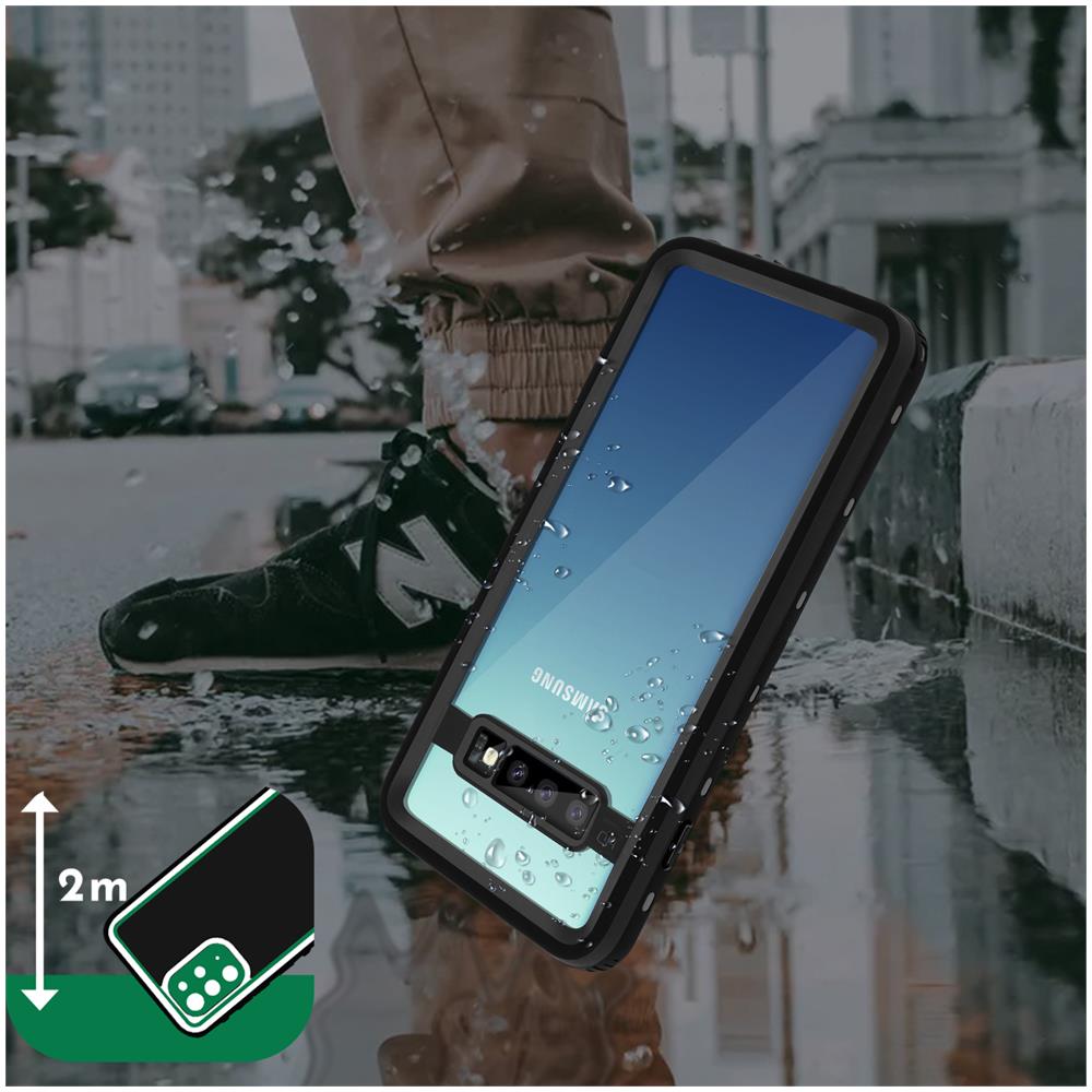 Cover Samsung Galaxy S10 Bimateria Waterproof 2m Con Vetrino Nero - Foto 5