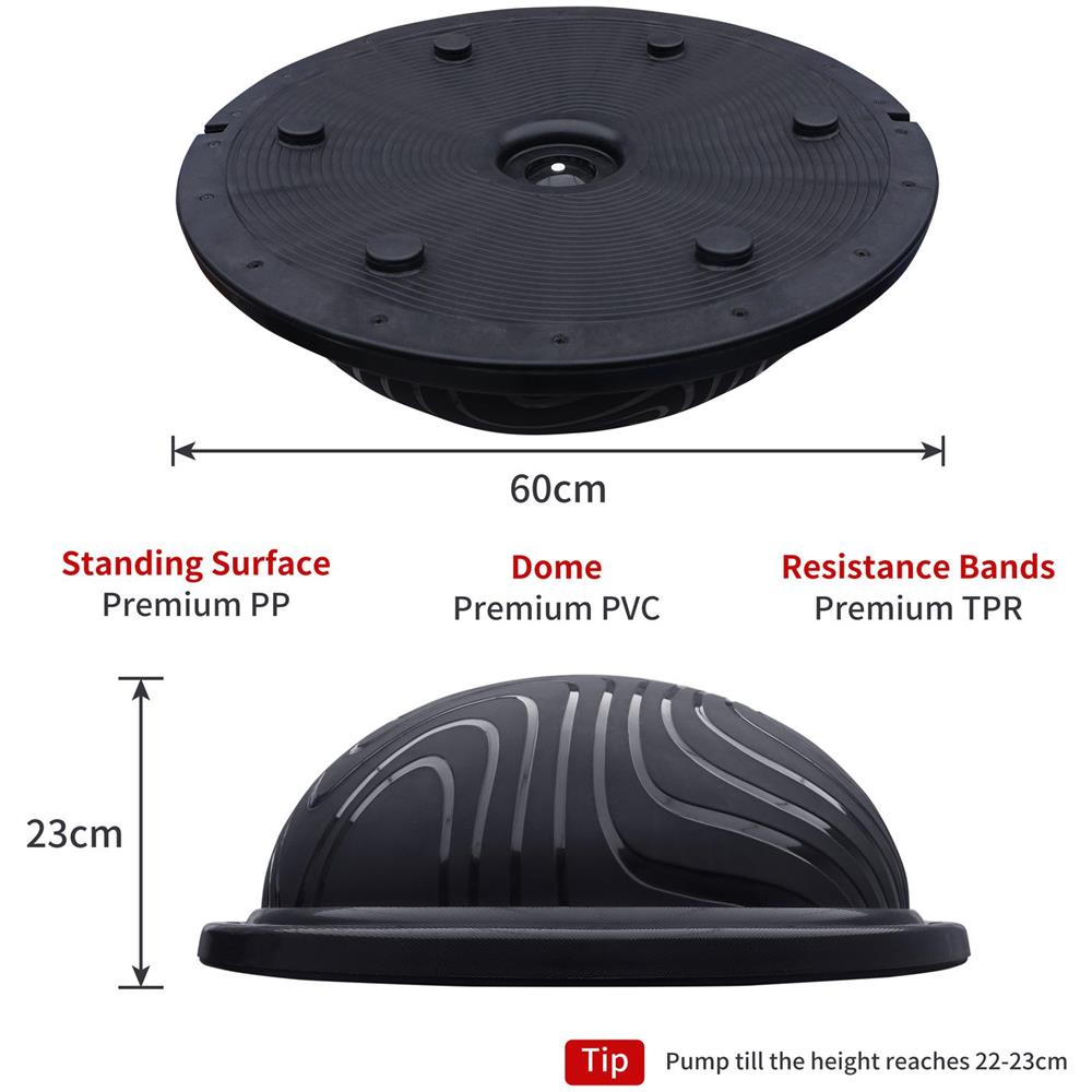 Balance Trainer Nero, Pvc / Pp / Tpr, 60 X 23 Cm, Max 300 Kg - Foto 2