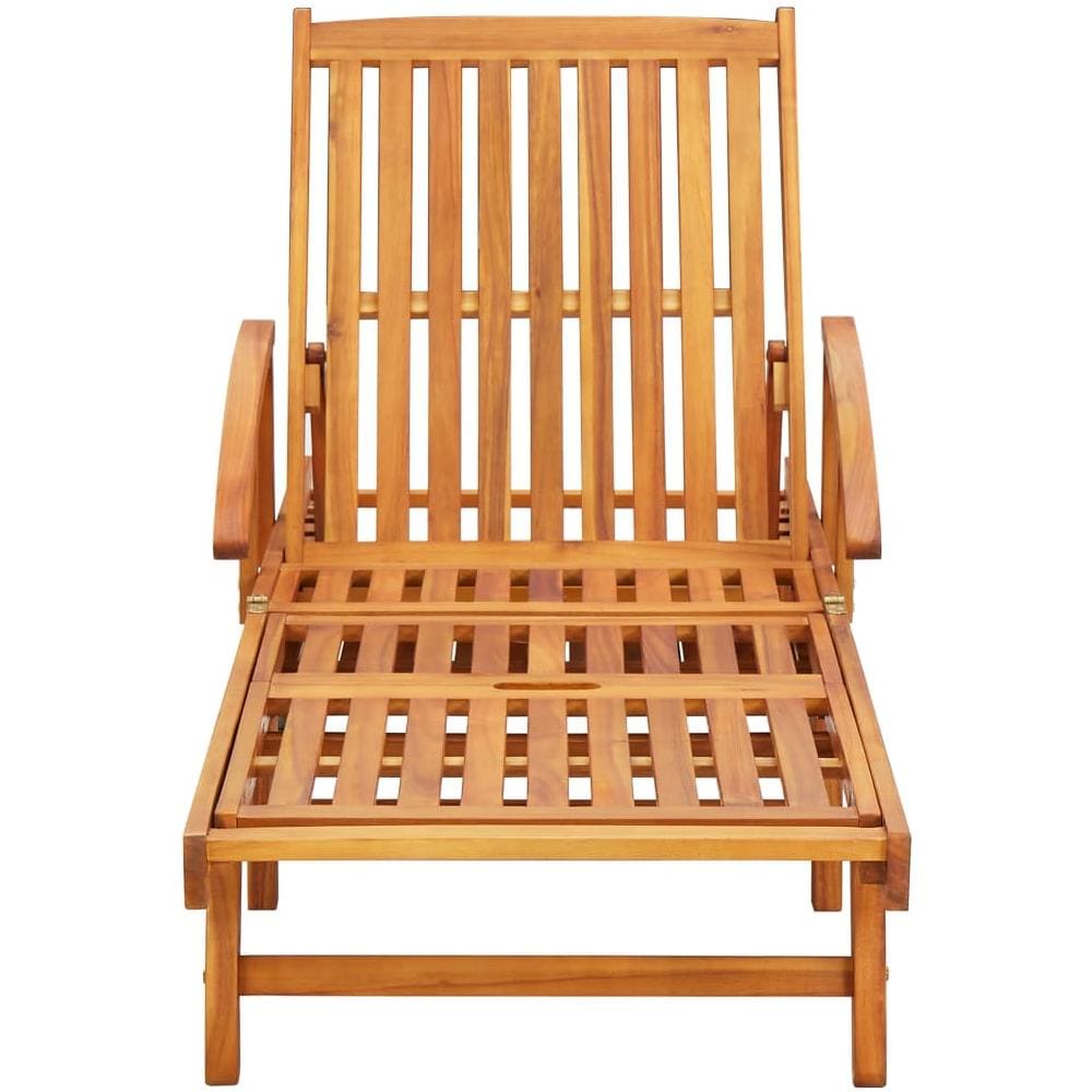 Sdraio 2 pz con Cuscini in Legno Massello di Acacia - Foto 2