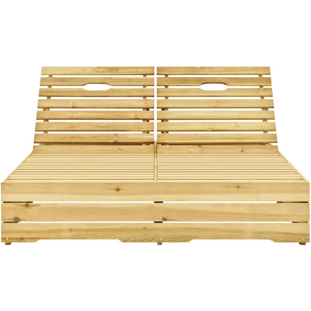 Lettino Prendisole Doppio e Cuscini Antracite in Pino Impregnato - Foto 2