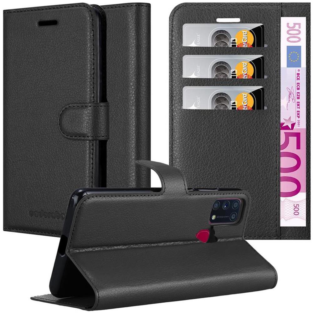 Custodia Compatibile Con Samsung Galaxy M31 In Nero Carbone - Coperchio Protettiva Con Chiusura Magnetica, Funzione Stand E Tasca Per Le Carte - Foto 1