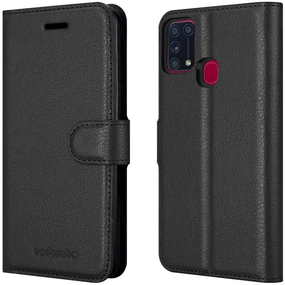 Custodia Compatibile Con Samsung Galaxy M31 In Nero Carbone - Coperchio Protettiva Con Chiusura Magnetica, Funzione Stand E Tasca Per Le Carte - Foto 8