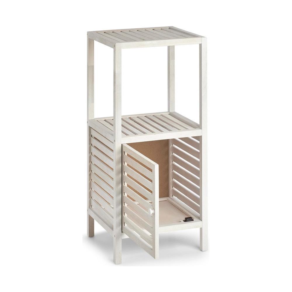 Scaffale Bagno Con Mobile In Legno, 2 Livelli, Bianco, - Foto 1