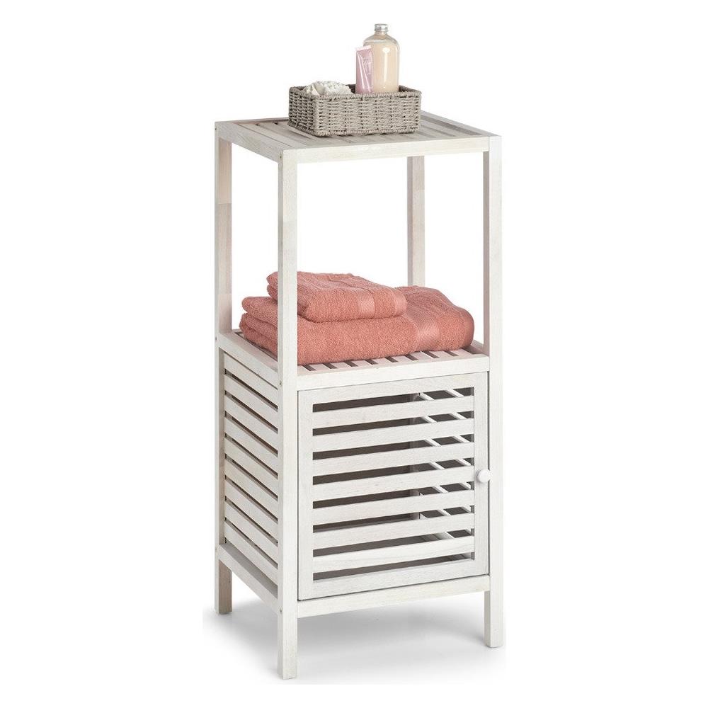 Scaffale Bagno Con Mobile In Legno, 2 Livelli, Bianco, - Foto 2