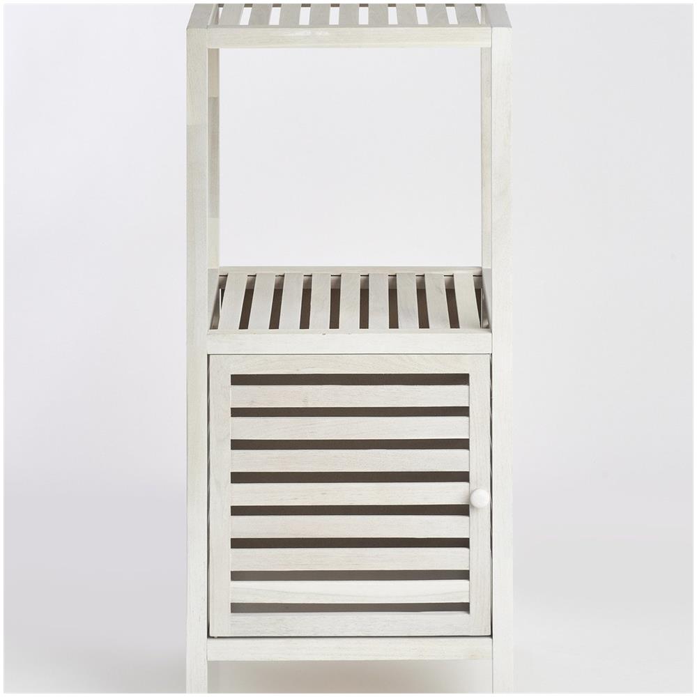 Scaffale Bagno Con Mobile In Legno, 2 Livelli, Bianco, - Foto 7