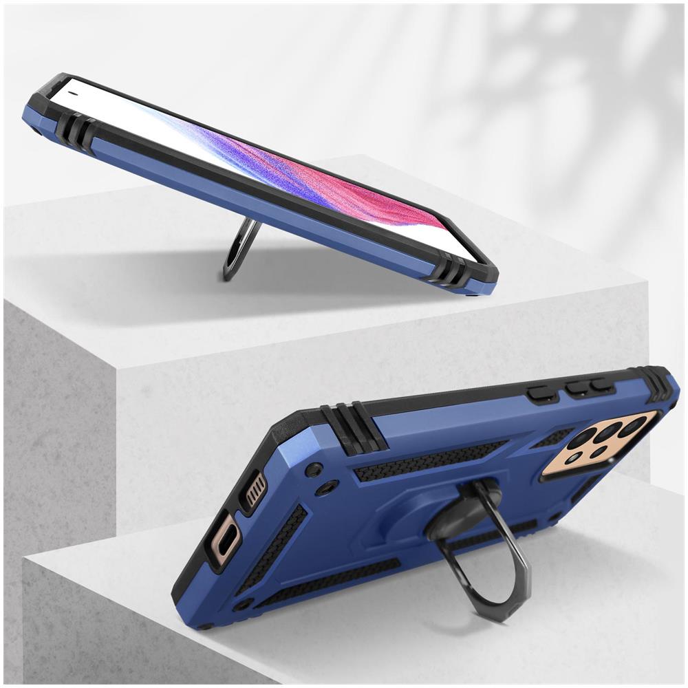 Cover Samsung Galaxy A53 5g Anti-urto Ibrida Anello Funzione Supporto Blu - Foto 5