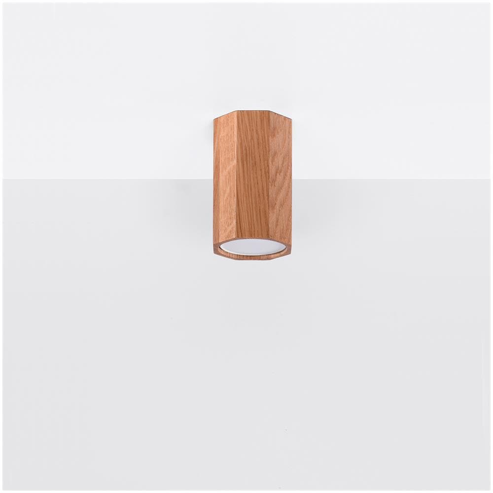 Applique Da Soffitto In Legno Zeke 10 Legno 100x60x60 Mm Legno - Foto 1