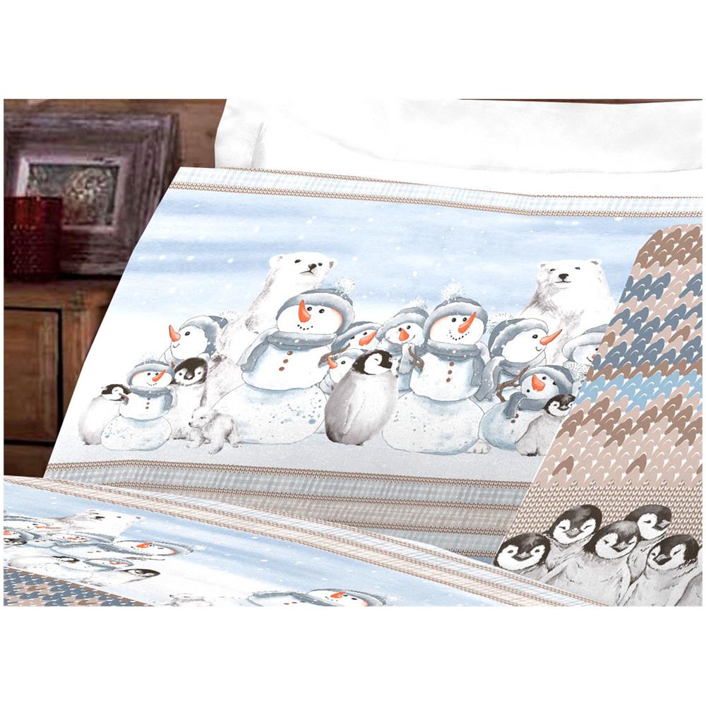 Completo Lenzuola Flanella Pensieri Delicati 100% Cotone Disegno Inverno Polare Singolo Beige - Foto 7