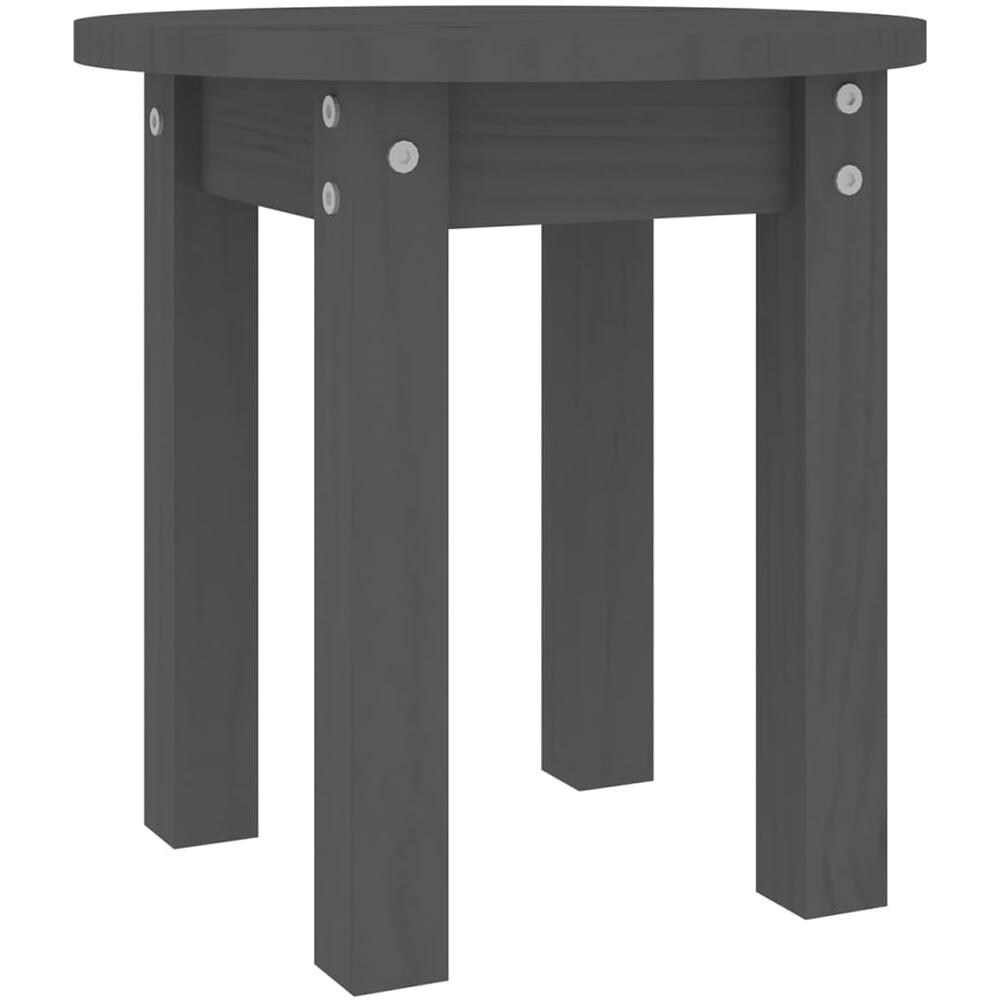 Tavolino Da Salotto Grigio 35x35 Cm In Legno Massello Di Pino - Foto 2