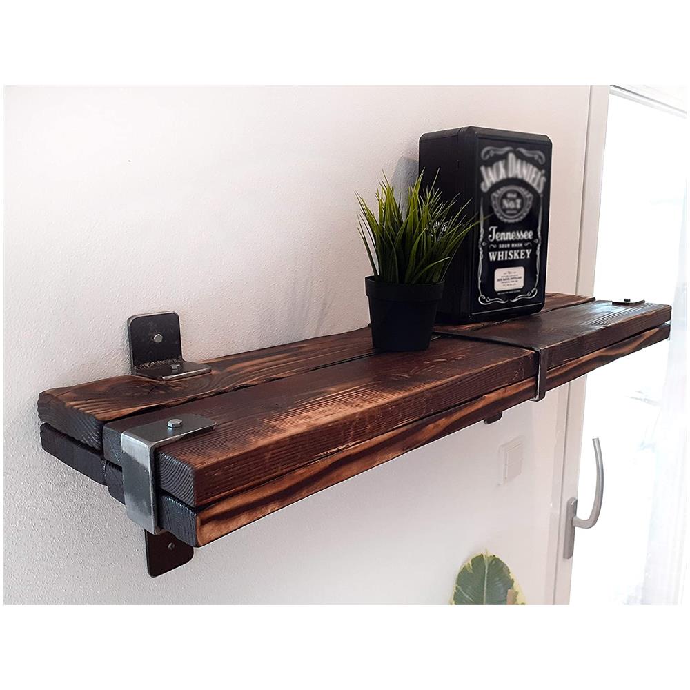 Mensola A Muro Llr (60 Cm, Naturale) Lemberg Mensola Pensile In Legno Design Industriale - Foto 1