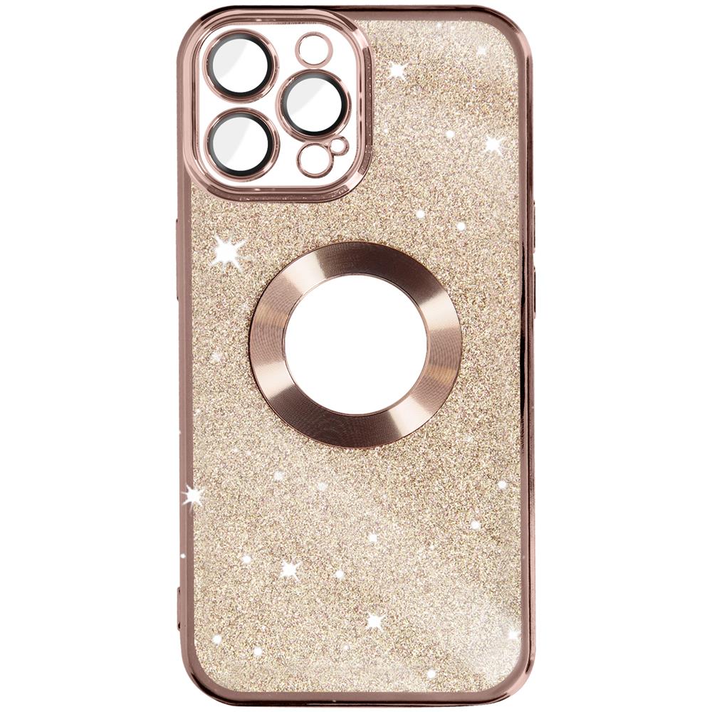 Cover Per Iphone 12 Pro Max Glitter Amovibile Silicone Protecam Spark Rose Gold - Foto 1