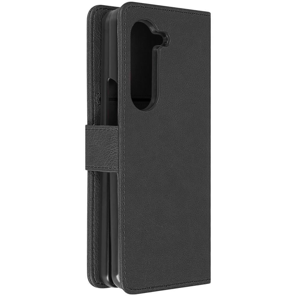 Cover Per Samsung Z Fold5 Portacarte E Linguetta Magnetica Chesterfield Nera - Foto 1