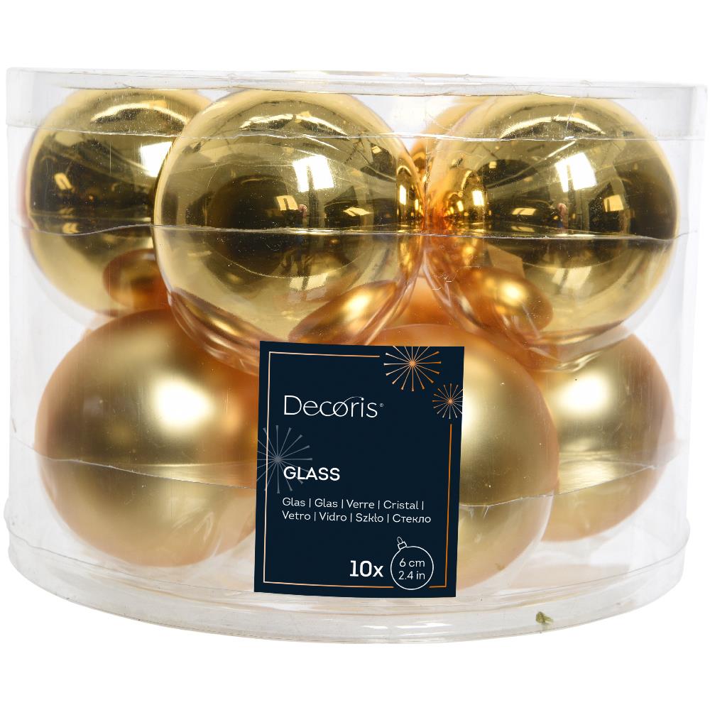 Box Da 10 Palline Di Natale Colore Oro Ø 6 Cm - Foto 1