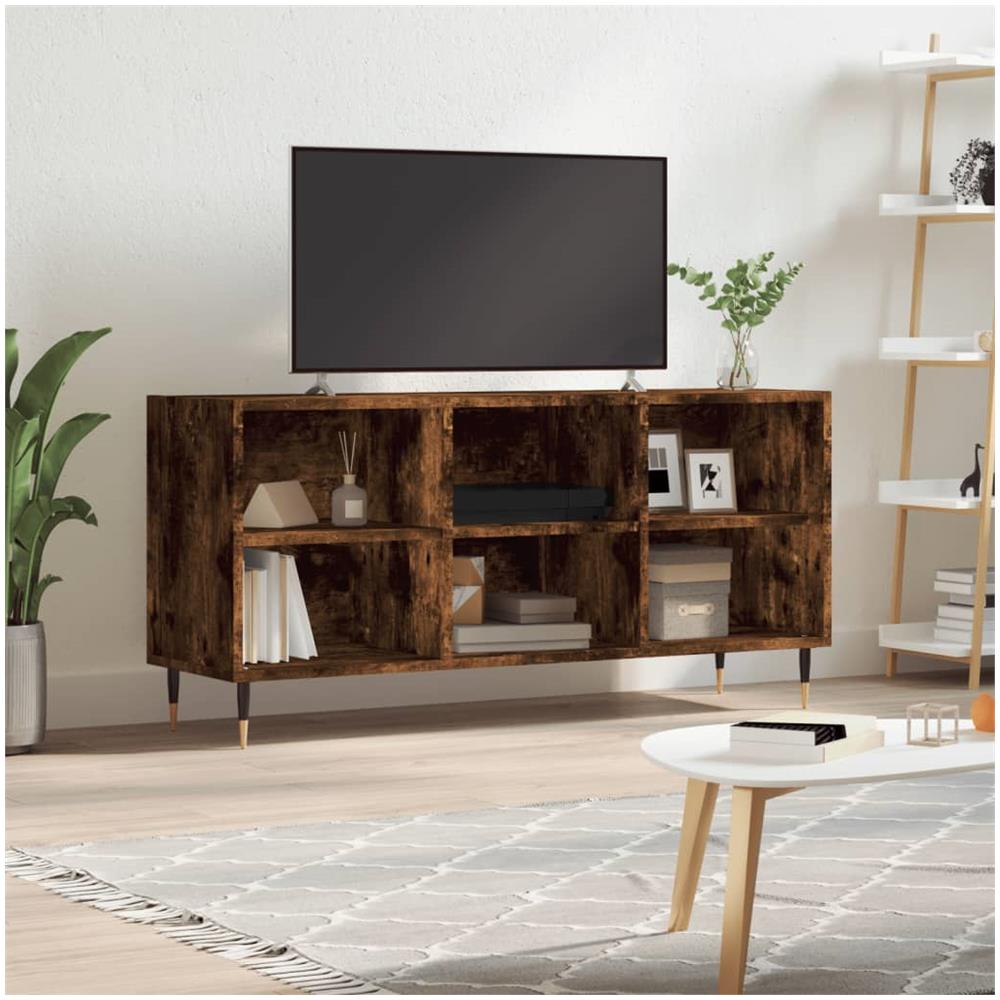 Mobile Porta Tv Rovere Fumo 103,5x30x50 Cm In Legno Multistrato - Foto 1