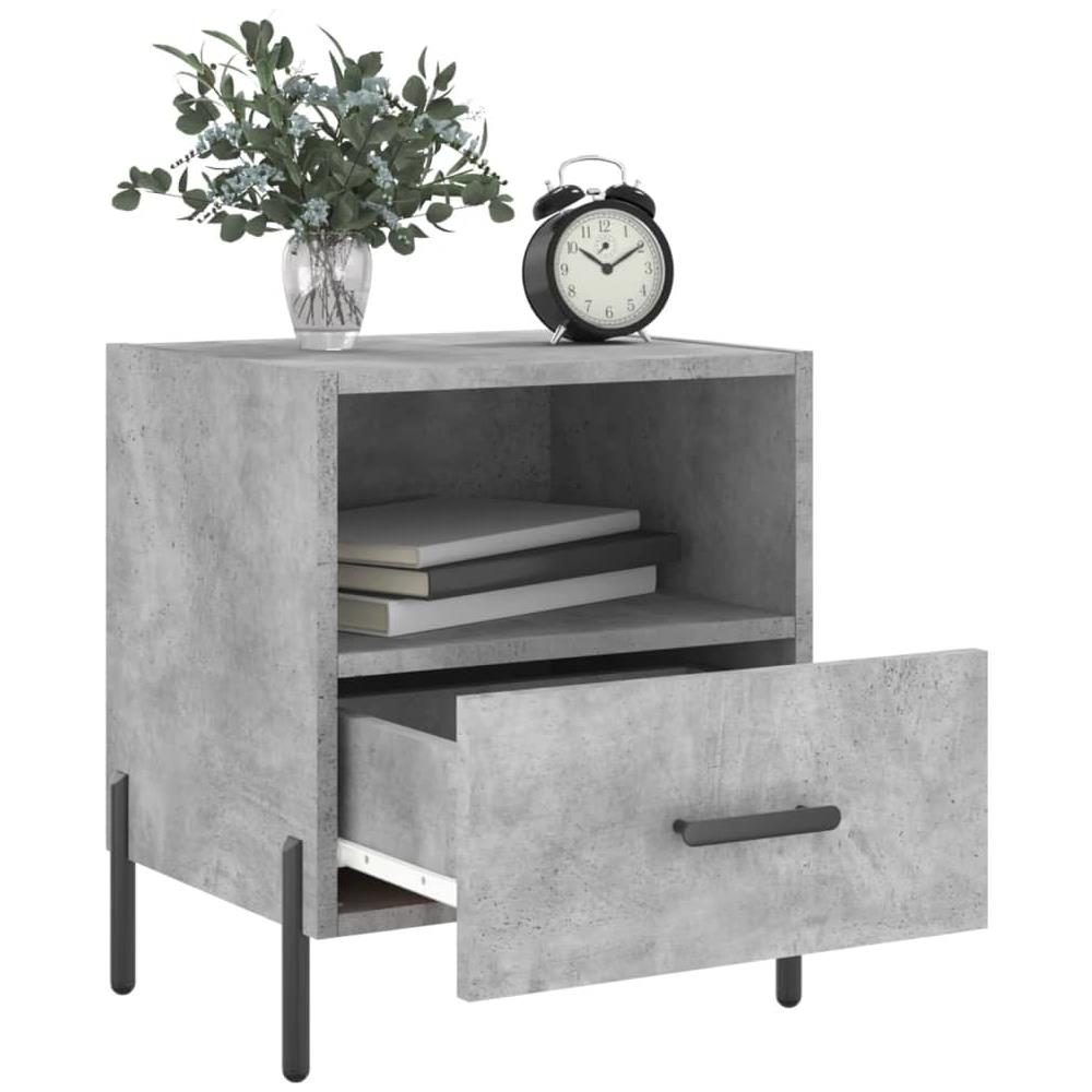 Comodini 2 Pz Grigio Cemento 40x35x47,5 Cm In Legno Multistrato - Foto 3